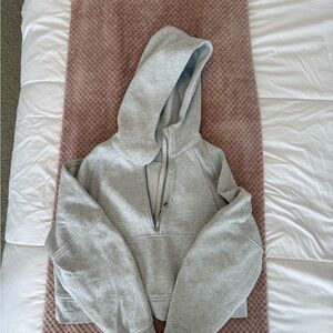 Gray Lululemon scuba oversized half-zip hoodie